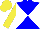Silk - Blue and white quartered diagonally,yellow sleeves and cap