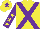 Silk - Yellow, purple cross belts, purple sleeves, yellow stars, yellow cap, purple star