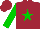 Silk - Maroon, green star, green sleeves