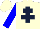 Silk - Cream, dark blue cross of lorraine, blue sleeves, cream cap