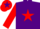 Silk - Purple, red star and sleeves, red cap, purple star