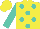 Silk - Yellow, turquoise dots, turquoise sleeves