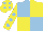 Silk - Light blue, yellow quartered, yellow sleeves, light blue spots, yellow cap, light blue spots