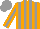 Silk - Orange, grey vertical stripes, grey stripe on sleeves, grey cap