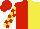 Silk - Red and yellow halved, red blocks on yellow sleeves, red cap