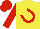 Silk - Yellow, red horseshoe, red sleeves and cap