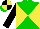 Silk - Green and yellow diagonal quarters, black sleeves, black and yellow quartered cap with green peak