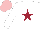 Silk - White, maroon star, pink cap