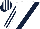 Silk - White, dark blue sash, dark blue and white striped sleeves and cap