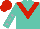 Silk - Turquoise, red chevron, silver stars on sleeves, red cap