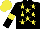 Silk - Black, yellow stars, Black sleeves, Yellow armlets and cap