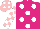 Silk - Cerise pink,white spots, cerise pink and white checked sleeves, cerise pink cap, white spots