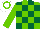 Silk - Light green, dark green checks, light green arms, white cap with light green hoop