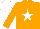 Silk - Orange, white star, white cap