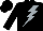 Silk - Black, silver lightning bolt