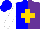 Silk - Blue and purple halved, gold cross, white sleeves
