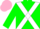 Silk - Green, White cross belts, Pink cap