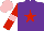 Silk - Purple, red star, pink armlets on red sleeves, pink cap