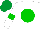 Silk - White, green ball, green armlets, emerald green cap