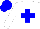 Silk - White, blue cross, blue cap