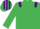Silk - EMERALD GREEN, purple epaulettes & armlet, striped cap