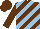 Silk - Brown and light blue diagonal stripes, brown sleeves, brown cap