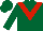 Silk - Forest green, red chevron