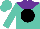 Silk - Turquoise, purple yoke, black ball