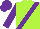 Silk - Lime, purple sash, lime diagonal stripe on purple sleeves, purple cap