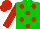 Silk - green, red spots, red sleeves, red cap