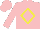 Silk - pink, yellow diamond frame, pink sleeves