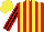 Silk - Red and yellow stripes, black sleeves, red stripes on yellow cap