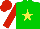 Silk - Green, yellow star, red sleeves, red cap