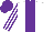 Silk - White, purple stripe, purple stripes on sleeves, purple cap