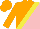 Silk - orange, pink halved diagonally, yellow sash, orange cap