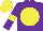 Silk - Purple body, yellow disc, purple arms, yellow armlets, yellow cap