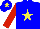 Silk - Blue body, yellow star, red arms, blue cap, yellow star
