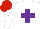 Silk - White body, purple saint's cross andre, white arms, red cap