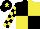 Silk - Black and yellow (quartered), yellow and black check sleeves, black cap, yellow star