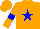 Silk - Orange, blue star, blue armlets on sleeves
