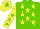 Silk - Light green, yellow stars, yellow sleeves, light green stars, yellow cap, light green star