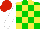 Silk - Green, yellow checked,  white sleeves, red cap