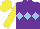 Silk - Purple, light blue triple diamond, yellow sleeves, yellow cap
