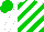 Silk - White, green diagonal stripes, green cap
