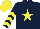Silk - Dark blue, yellow star, yellow chevrons on sleeves, yellow cap