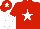 Silk - Red, white star, red and white halved sleeves, red cap, white star