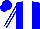 Silk - Blue, white panel, white stripes on blue sleeves