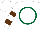 Silk - White, dark green circle, white sleeves, brown hoops, white cap