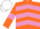 Silk - Orange, Mauve chevrons and armlets, White cap