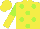 Silk - Yellow, lime dots, lime and yellow halved sleeves